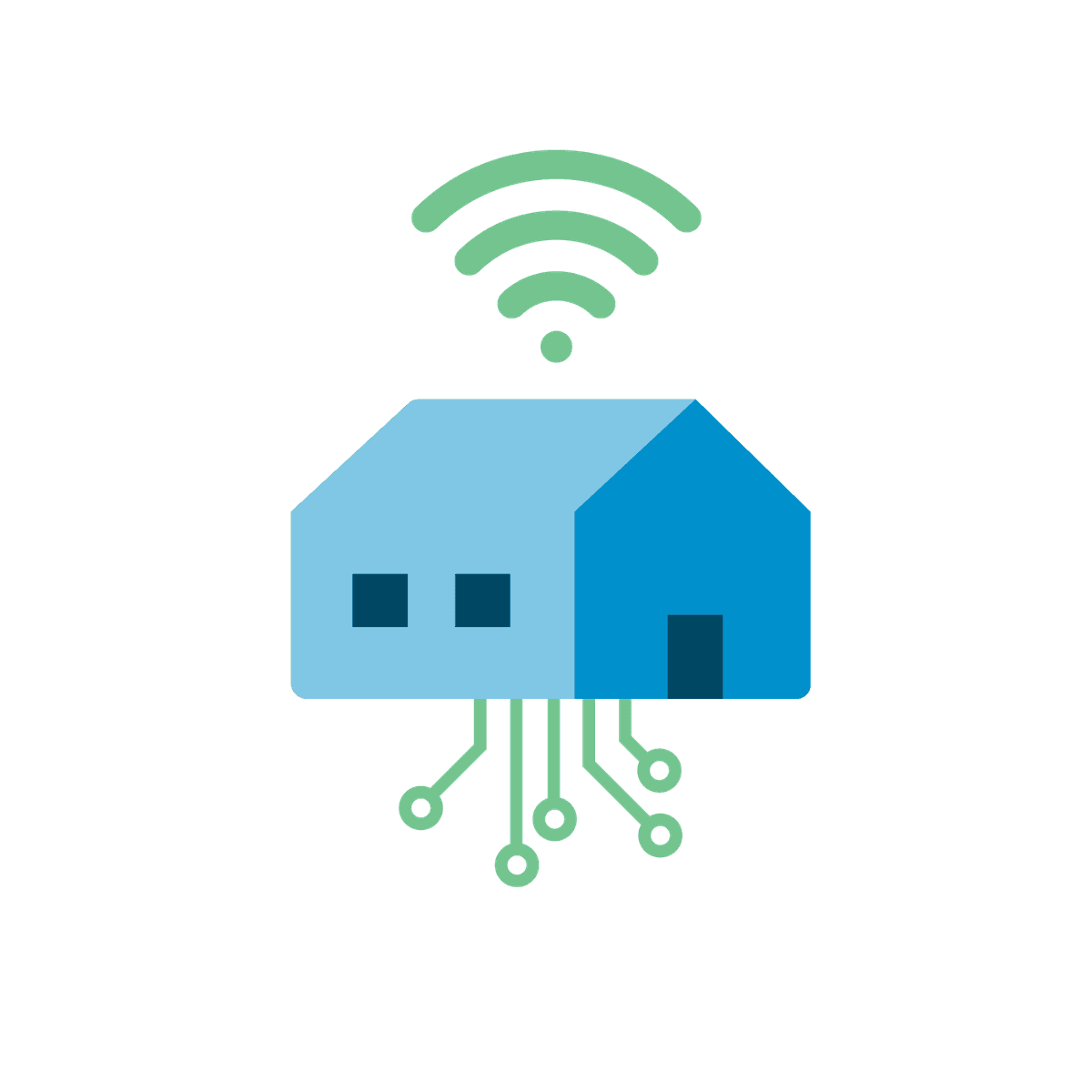 Illustrasjon av hus med internett Illustrasjon av hus med internett