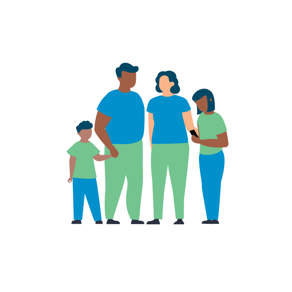 Illustrasjon av en familie Illustrasjon av en familie